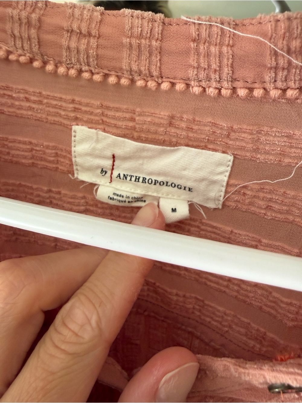 Anthropologie Dusty Rose Textured Beachy Shirt Medium